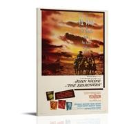 Poster su tela, motivo: The Searchers con pittura ad olio, da appendere, per casa, bar, decorazione artistica da parete per interni, poster con cornice, stile 20 x 30 cm
