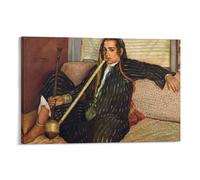 Poster su tela, motivo: The Smoking Hashish Emile Bernard, stampa artistica da parete moderna per la famiglia, 30 x 45 cm