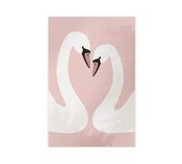 Poster su tela, motivo: The Twin Swans of Love, decorazione per camera da letto, ufficio, camera da letto, regalo, 40 x 60 cm