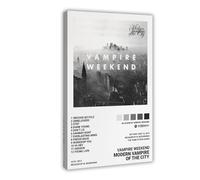 Poster su tela, motivo: vampiro del fine settimana, motivo: vampiro della città, decorazione per camera da letto, sport, ufficio, camera da letto, regalo, con cornice, 30 x 45 cm