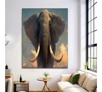 Poster Su Tela Nero Elefante Del Cielo Immagini Decorazione Murale Soggiorno 40X50Cm Animali Fantastici Deco Parete Camera Da Letto Adulto Poster Arte Moderna Senza Cornice