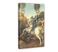 Poster su tela raffigurante San Giorgio e il drago, Raffaello, decorazione per camera da letto, sport, ufficio, camera da letto, regalo, 60 x 90 cm