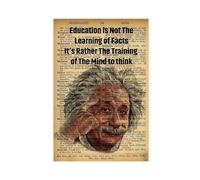 Poster su tela retrò con citazioni motivazionali di Albert Einstein, decorazione per camera da letto, sport, ufficio, stanza, regalo, senza cornice, 30 x 45 cm