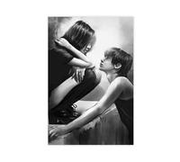 Poster su tela, stile retrò, astratto, con coppia di dialoghi in bianco e nero, decorazione artistica da parete per soggiorno, camera da letto, 20 x 30 cm