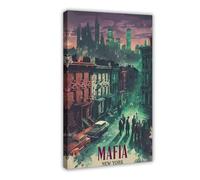 Poster su tela stile retrò della mafia di New York, decorazione per camera da letto, ufficio, camera da letto, regalo, 20 x 30 cm