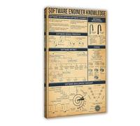 Poster su tela, stile vintage, con conoscenza dell'ingegnere informatico, decorazione artistica da parete moderna per soggiorno e camera da letto, 30 x 45 cm