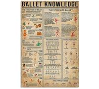 Poster sulla conoscenza del balletto, evoluzione, storia, insegne in metallo, guida per gli amanti della danza, decorazioni per la stanza, decorazioni da parete per la casa, targhe con stampa vintage