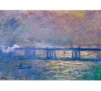 Poster Sunset Bridge - Serene Gradient River Wall Art - 16x12/20x16/24x18/36x24