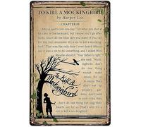 Poster Targa Book To Kill A Mockingbird They Don'T Eat Up People'S Gardens Tree Boy,Parete in Metallo Posters,Ristorante,Bagno,Parete Targhe Cartello,Bar M