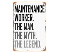 Poster Targa, Maintenance Worker The Man Profession, Metallo Posters, Targhe da Parete per Bar Garage Cucina S
