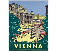 Poster Teatro dell'Opera di Vienna Paesaggio urbano Autrian Wall Art -...
