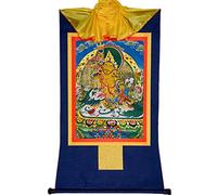 Poster tibetano, Thang-ga Kuberd tibetano vintage Bhavacakra buddista Thangka broccato for la meditazione Zen Home Decor(Blue,M)