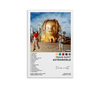 Poster Travis Scott Astroworld con copertina di album, per camera da letto, decorazione artistica da parete, 40 x 60 cm