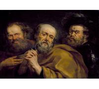 Poster Tre uomini barbuti studio a lume di candela Wall Art -...