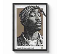 Poster Tupac Shakur 2Pac con QR Code Canzone Personalizzata Stampa Artistica