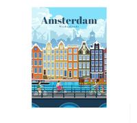 Poster turistico di fama mondiale, dipinto su tela con paesaggio urbano, stampe e quadri di turisti di tutto il mondo, decorazione da parete per la casa, soggiorno, 40x60 cm, senza cornice.