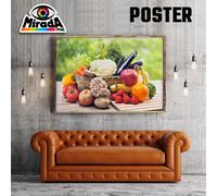 POSTER VERDURA FRUTTA CUCINA STAGIONE NATURA BIO NUTRIZIONE DIETA NATURA MORTA