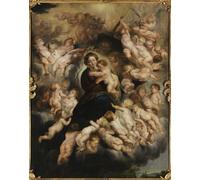 Poster Vergine circondata da cherubini Angelic Wall Art -...