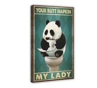 Poster verticale su tela con panda Your Butt Tovaglioli My Lady, decorazione artistica da parete per soggiorno e camera da letto, 20 x 30 cm
