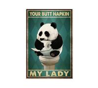 Poster verticale su tela con panda Your Butt Tovaglioli My Lady, decorazione per camera da letto, ufficio, camera da letto, regalo, 20 x 30 cm