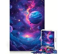 Poster vettoriale a tema spaziale, puzzle da 1000 pezzi per ragazzi, esercizio di ragionamento, svago rilassante, bordi di alta qualità, regalo premuroso (50x75cm)