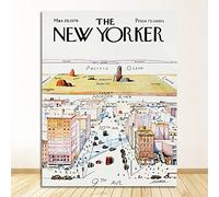 Poster View Of The World From 9th Avenue Mappa Vintage Print Wall Art Picture Canvas Painting Decor 1960 New Yorker Magazine Cover,50x70 Senza Cornice