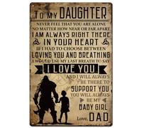 Poster Viking To My Dau-Ghter I Love You From Dad To Dau-Ghter Cartello In Metallo Aziendale Arte Murale Per decorazione Murale Club S