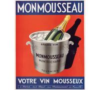 Poster vino Monmousseau spumante francese pubblicità arte -...