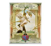 Poster Vintage 1891 Esposizione di Praga Wall Art Qualità Premium