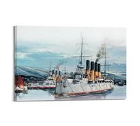 Poster vintage 1903 Port Arthur, Cruiser of the 1st Rank Varyag, poster decorativo da parete su tela e stampa artistica moderna per camera da letto (60 x 90 cm)
