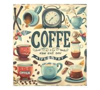 Poster vintage a tema caffè, copertura magnetica per lavastoviglie, copertura per porta del frigorifero, decorazione per la casa, adesivo in vinile, 66 x 58,4 cm