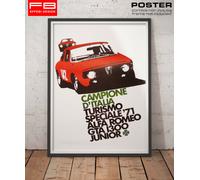 POSTER Vintage Alfa Romeo GTA 1300 Junior Campione D'Italia Turismo Speciale '71