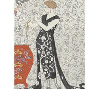 Poster vintage anni '20 Art Deco donna in abito floreale -...