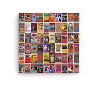 Poster vintage anni '60s, collage of Retro Concert Album Covers from The 70s, 80s and 90s, poster decorativo da parete, per soggiorno, camera da letto, 30 x 30 cm