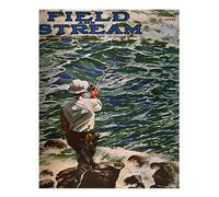 Poster vintage arte da parete pesca all'aperto - campo e ruscello 1922