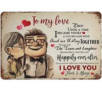 Poster vintage Carl ed Ellie to My Love Once Upon A Time I Became Yours I Love You, in metallo e alluminio, 30,5 x 40,6 cm, decorazione da parete