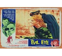Poster vintage classico del film The Evil Eye Original US Lobby Card 1 Mario Bava John Saxon Giallo Horror Retro Metal Film TV Poster Regalo Karaoke Bar Pub Club Piatti da parete decorativi Man Cave