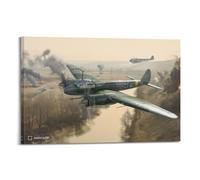 Poster vintage con aerei militari della seconda guerra mondiale, Junkers Ju.88P, poster da caccia tedesco multiuso su tela, poster decorativo da parete e stampa artistica moderna per la camera da