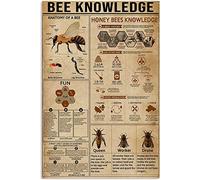 Poster vintage con api e api, poster vintage, poster retrò, ape, decorazione vintage, decorazione per la casa, poster da parete in metallo, 20 x 30 cm