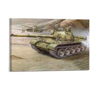 Poster vintage con carro armato sovietico T-62, 1a divisione corazzata dell'esercito siriano, Libano, 1982, poster decorativo su tela da parete e stampa artistica moderna per la camera da letto della
