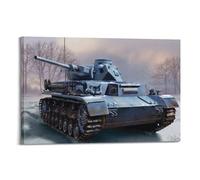 Poster vintage con carro armato tedesco della seconda guerra mondiale Pz.Kpfw.IV Ausf.D con 5 cm L-60, poster decorativo su tela, poster decorativo da parete e arte con stampa moderna, poster