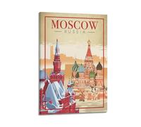 Poster vintage con città di Mosca e Russia, poster decorativo da parete su tela, poster decorativo moderno per camera da letto, 30 x 45 cm
