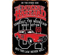 Poster vintage con film The Dukes of Hazzard, targa in metallo retrò per ufficio, garage, casa, decorazione da parete, regalo per uomo, 30,5 x 20,3 cm