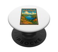 Poster vintage con lago tra le nuvole Michigan UP Mi Art Graphic PopSockets PopGrip Adesivo