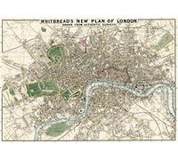Poster vintage con mappa di Londra, 21 x 30 cm.