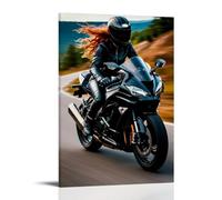 Poster vintage con motocicletta che insegue i suoi sogni, stampa artistica da parete, decorazione estetica, soggiorno, camera dei bambini, dormitorio, bar, bagno, adatto per camera da letto, palestra
