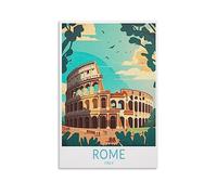 Poster vintage con paesaggio del Colosseo, Roma Italia, 30 x 45 cm, stampa artistica da parete su tela, poster decorativo moderno per camera da letto