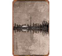 Poster vintage con ritratto dello skyline di Toronto, decorazione da parete in metallo per casa, bar, sala da pranzo, pub, 20 x 30 cm, divertente decorazione per cucina, cartelli divertenti per bar
