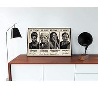 Poster vintage con scritta "Be Strong Be Brave Be Humble Be Badass Femminismo", poster per i diritti delle donne, poster per l'uguaglianza delle donne, poster divertente regalo in metallo, 20,3 x 30,5