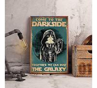 Poster vintage con scritta "Cat Vader Darth Vader Star Wars Ideal Come to The Dark Side Together We Can Rule", decorazione da parete in metallo, 20,5 x 35,5 cm